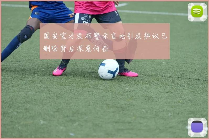 国安官方发布警示言论引发热议已删除背后深意何在